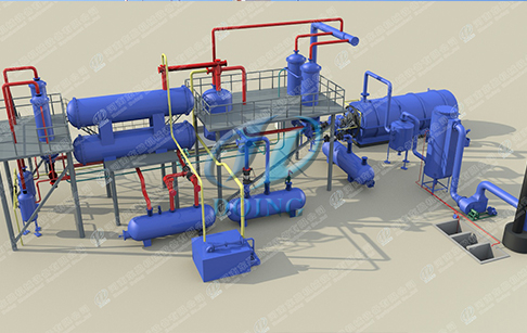 废旧轮胎塑料熬油热裂解设备厂技术